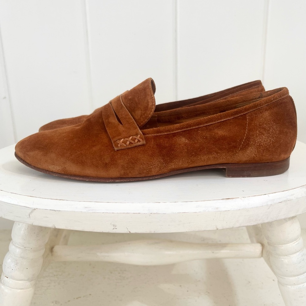Margaux The Penny penny loafer shoe, luxe Italian suede, women’s 7.5 narrow